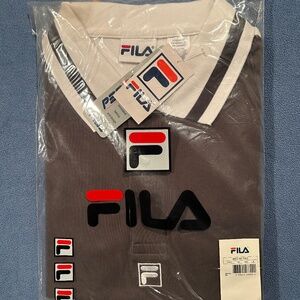 Brand new with tags original 80's vintage unopened gray fila XXL tennis polo